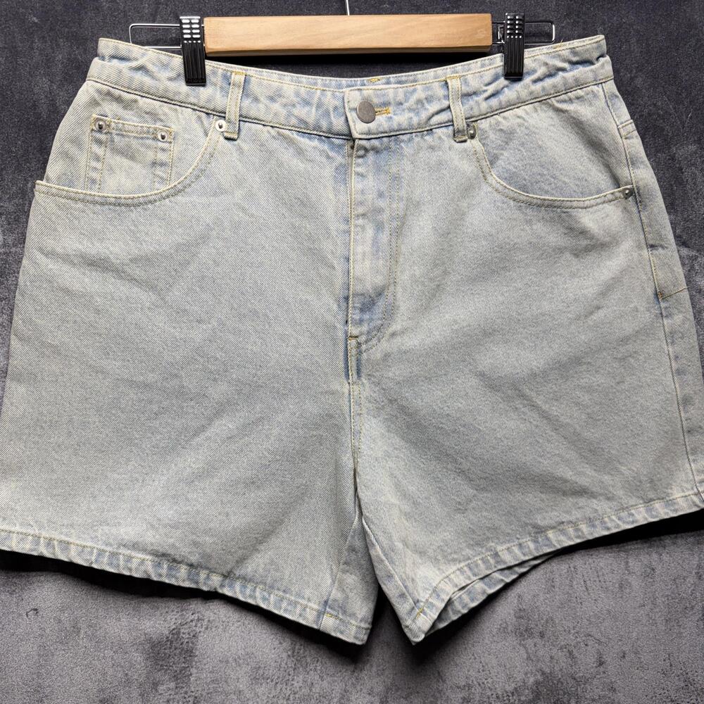 Petal + Pup Shorts Womens 12 Blue High Rise Relaxed Denim Mom Summer Jorts